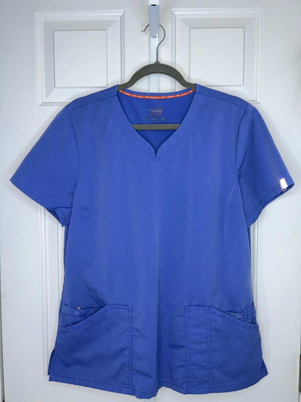 Code Happy Women's Sky Blue V-Neck Scrub Top